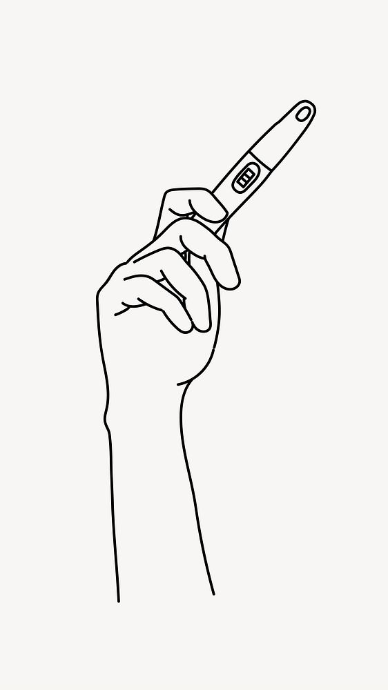 Positive pregnancy test hand drawn illustration vector