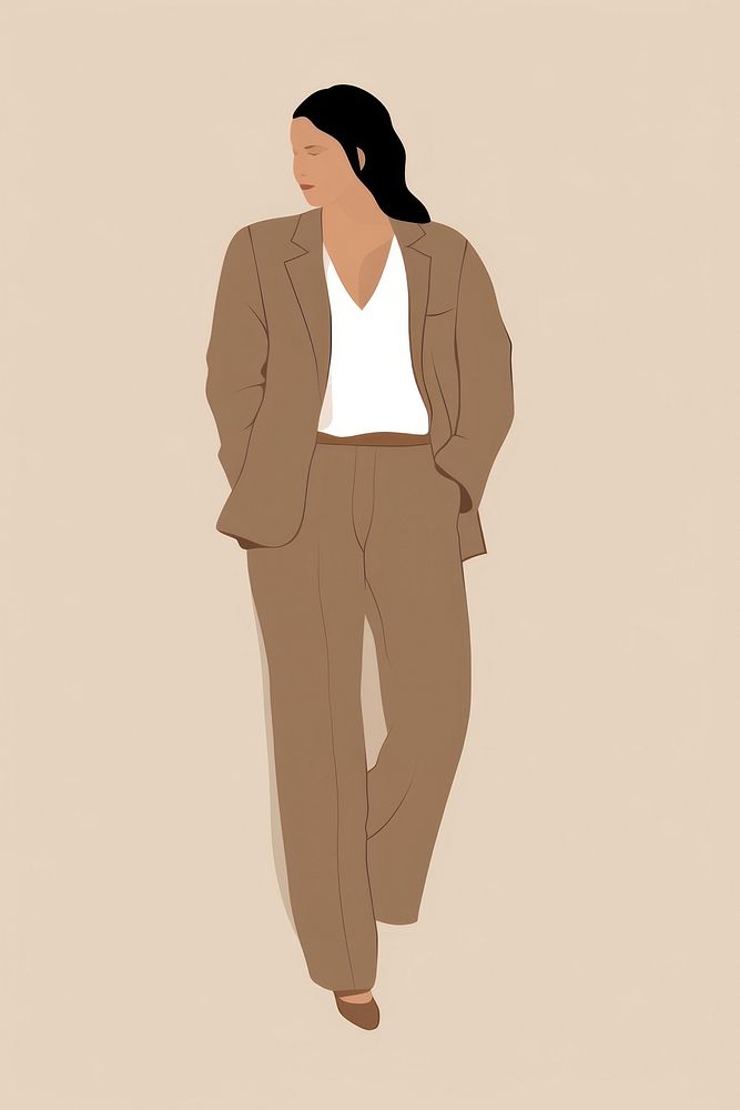 Female adult khaki suit. AI generated Image by rawpixel.