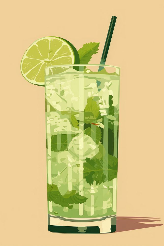 Cocktail mojito drink fruit. AI generated Image by rawpixel.