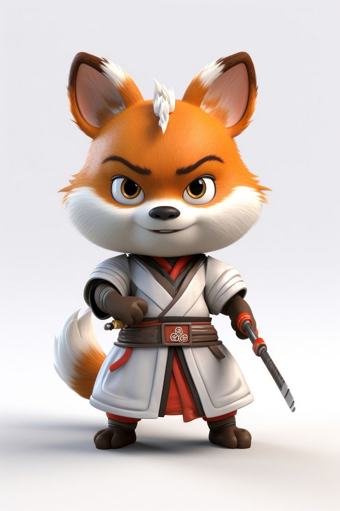 Figurine cartoon cute fox. AI generated Image by rawpixel.