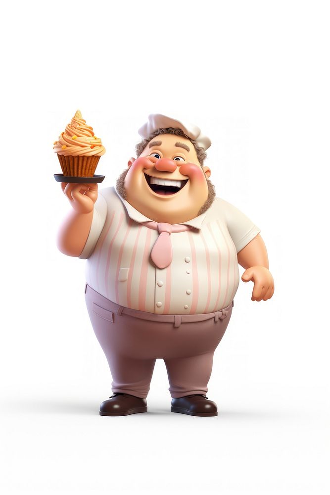 Figurine dessert cupcake smiling. AI generated Image by rawpixel.