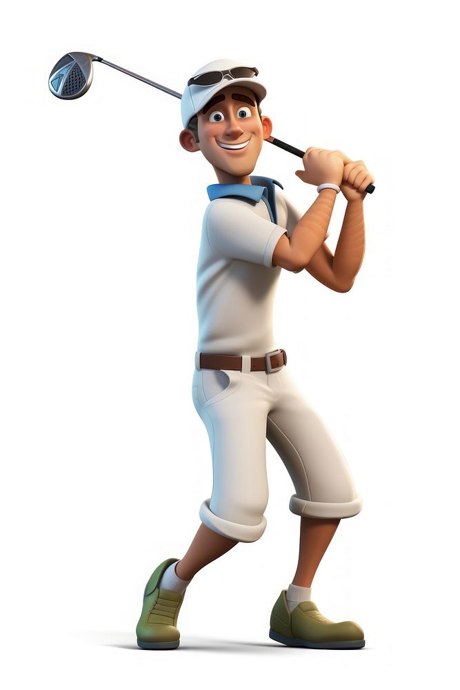 Golf cartoon golfer sports. AI generated Image by rawpixel.