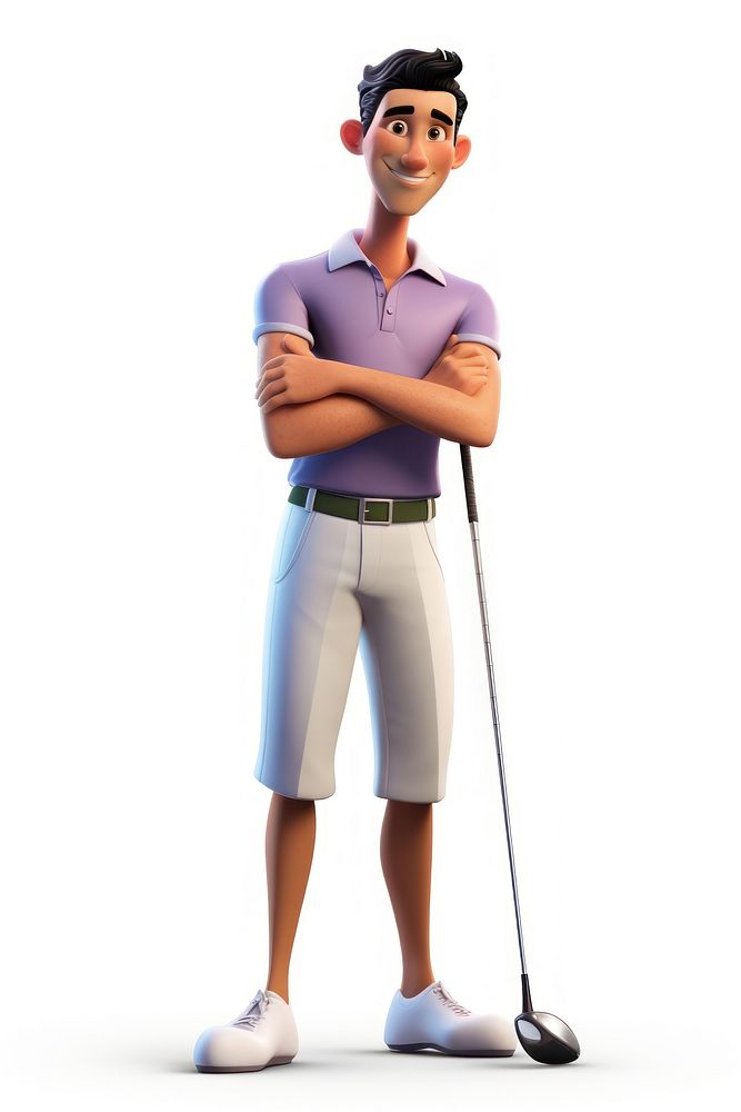 Golf cartoon sports white background. AI generated Image by rawpixel.
