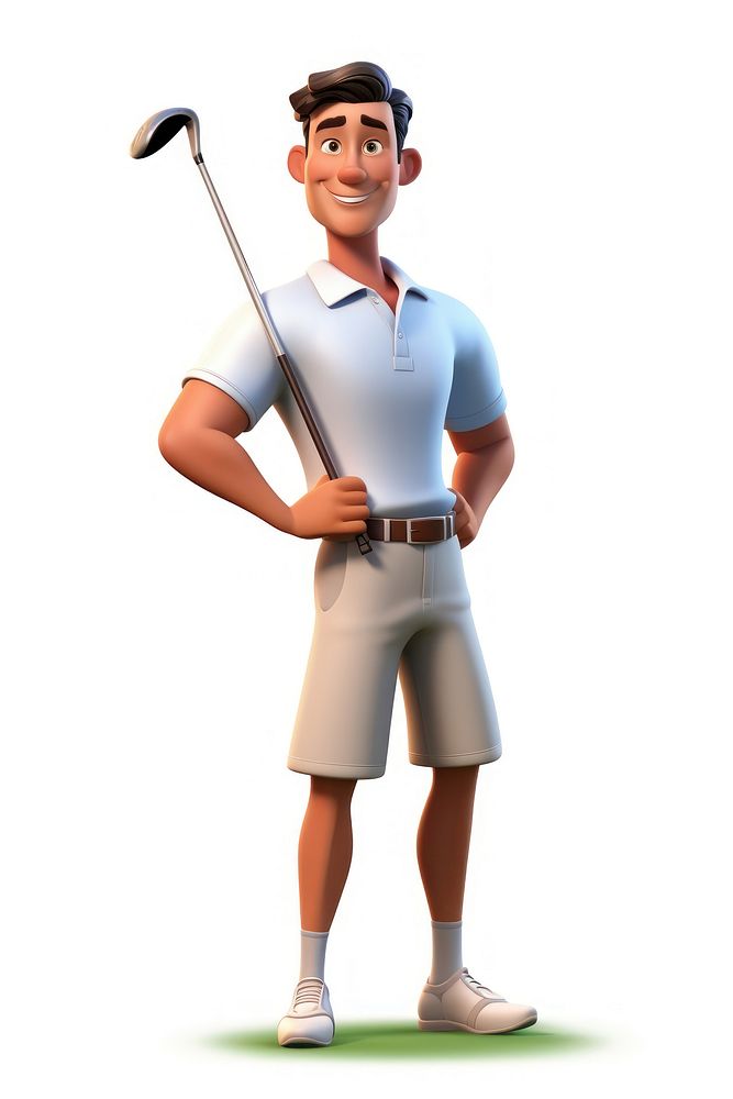 Golf cartoon sports white background. AI generated Image by rawpixel.