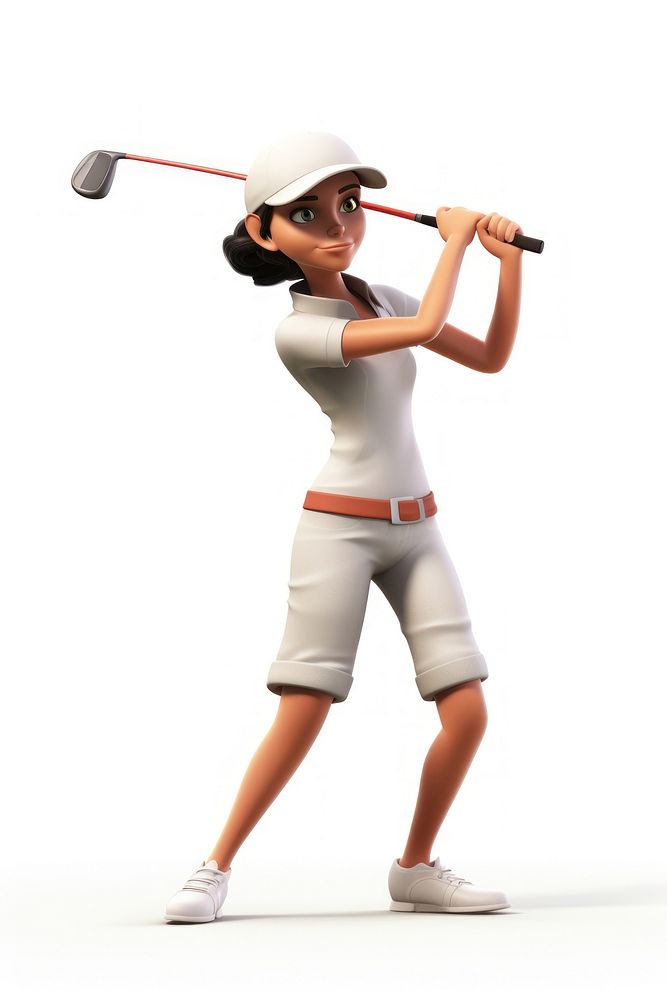 Golf sports golfer white background. AI generated Image by rawpixel.