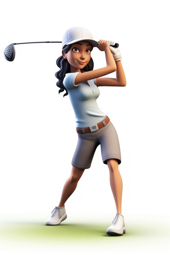 Golf cartoon sports golfer. AI generated Image by rawpixel.