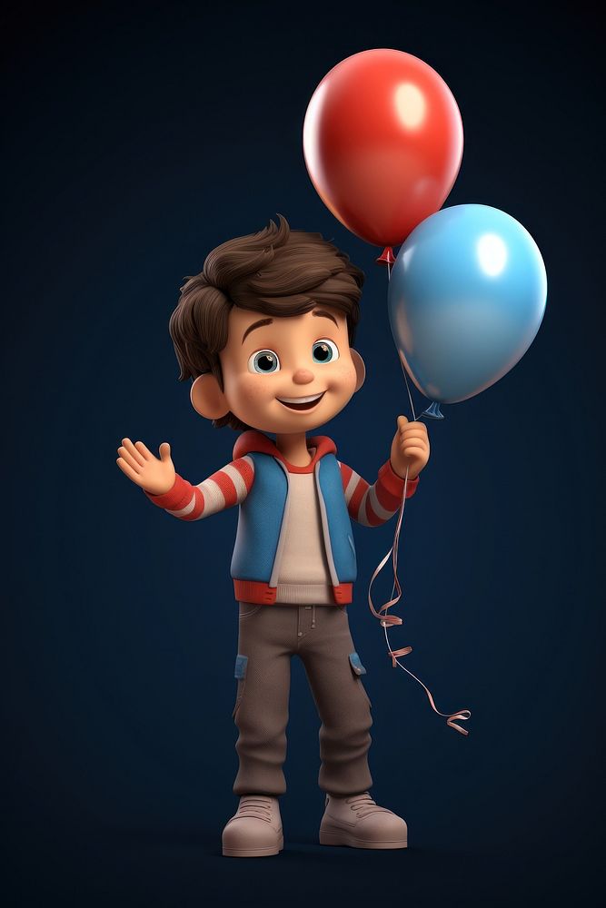 Balloon smiling cartoon illuminated. 