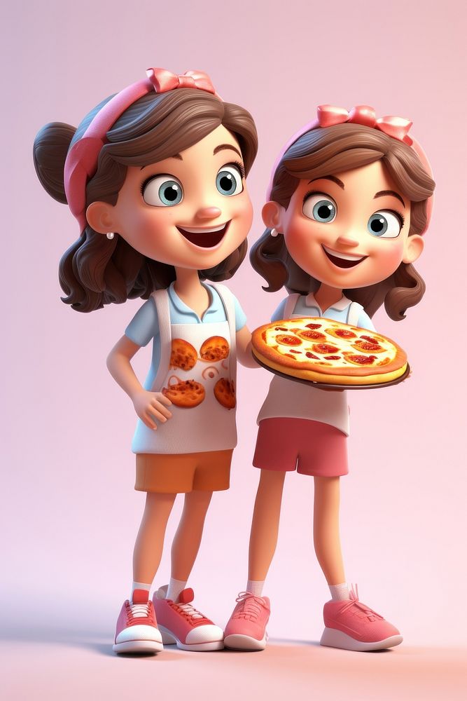 Pizza smiling cartoon food. AI generated Image by rawpixel.