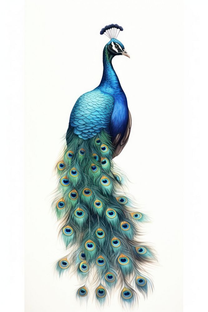 Peacock drawing animal bird. 