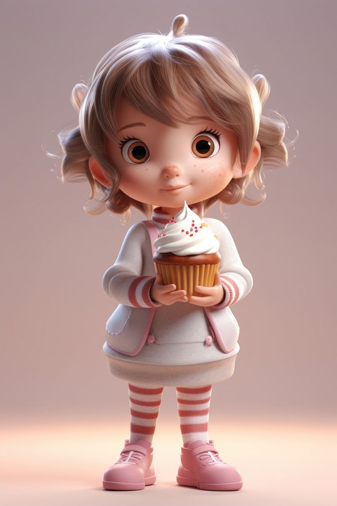 Dessert cupcake doll food. AI generated Image by rawpixel.