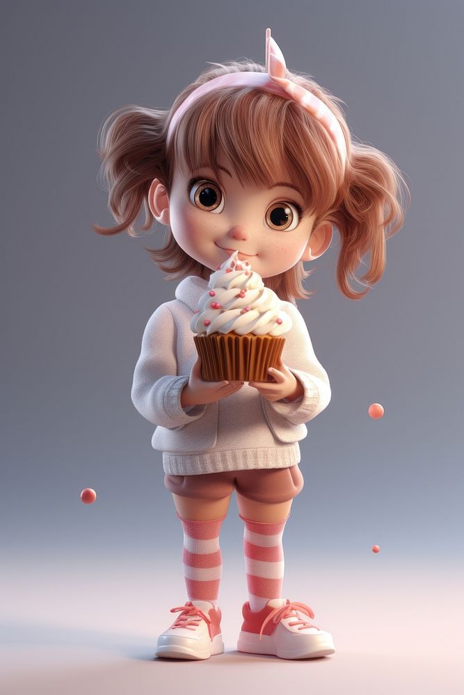 Dessert cupcake doll food. AI generated Image by rawpixel.
