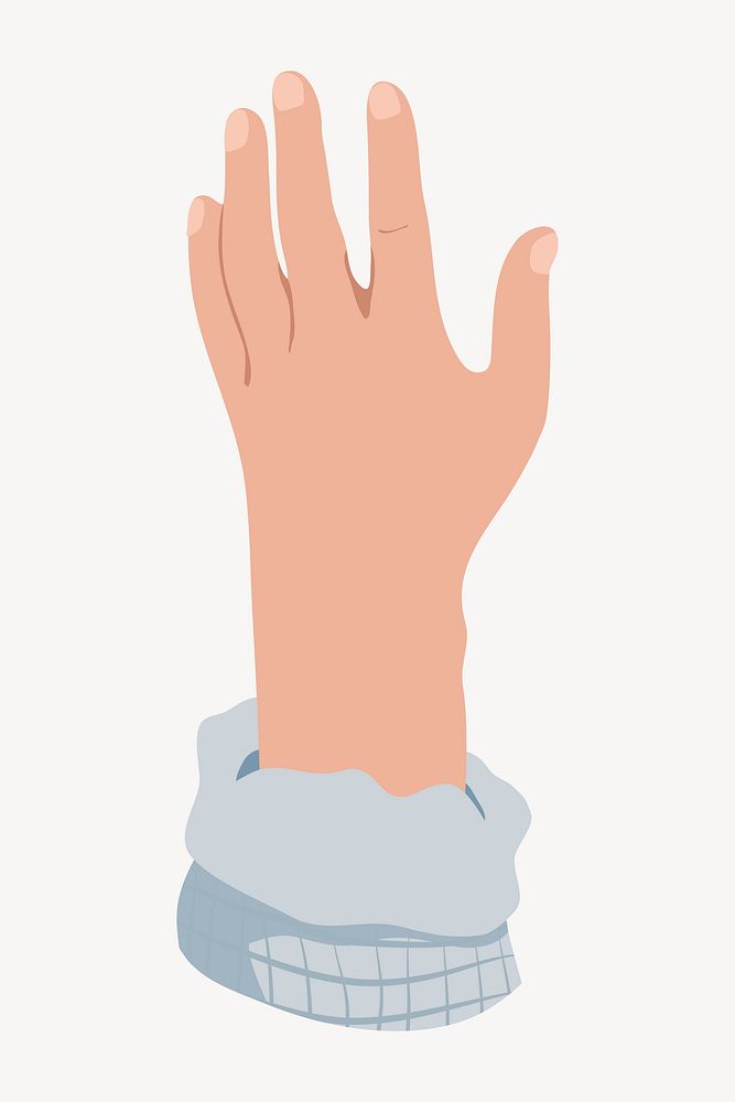 Raised hand gesture, aesthetic illustration