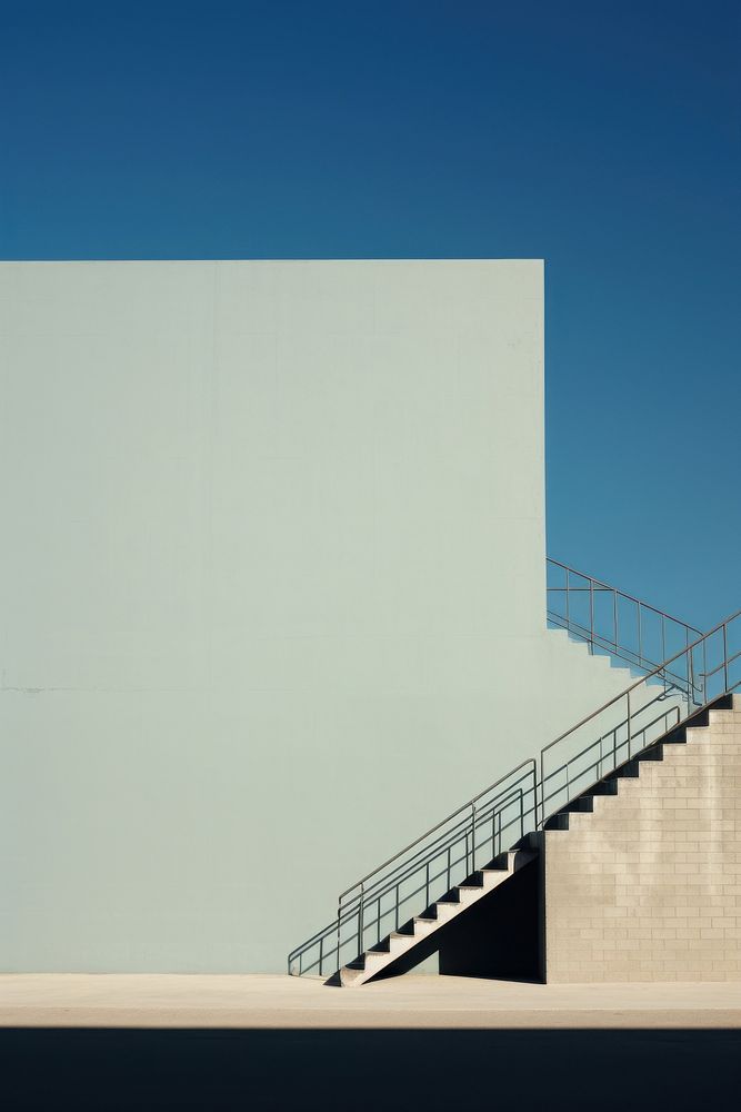 Emthy standy architecture staircase railing. 