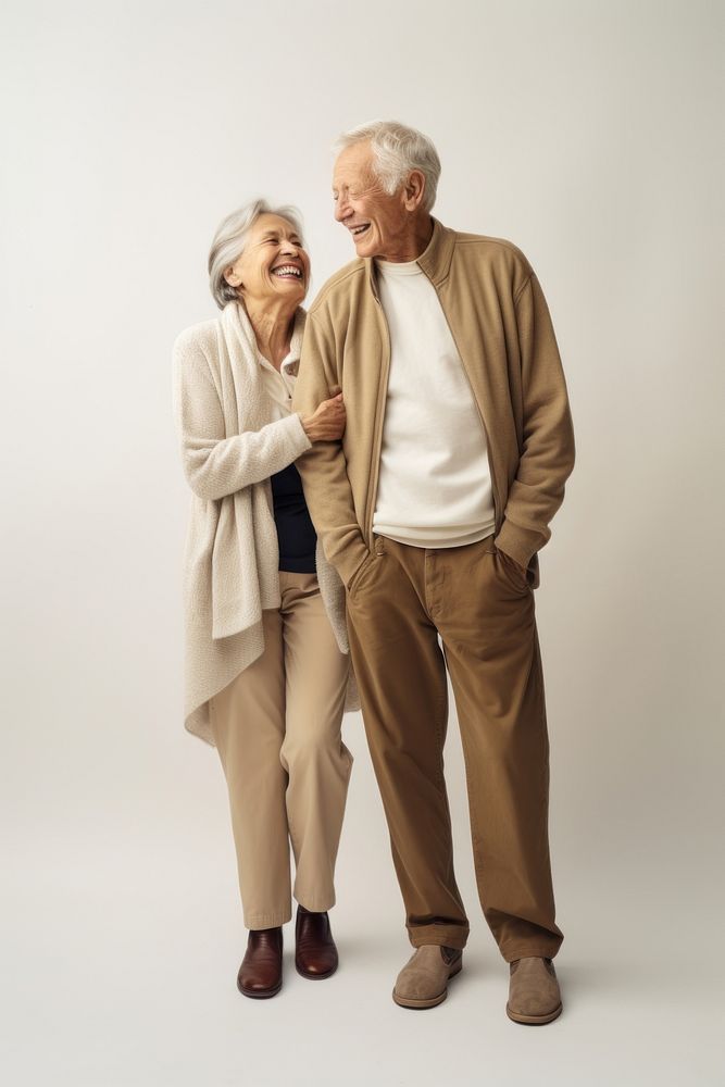 Senior trveler couple portrait smiling sweater. AI generated Image by rawpixel.