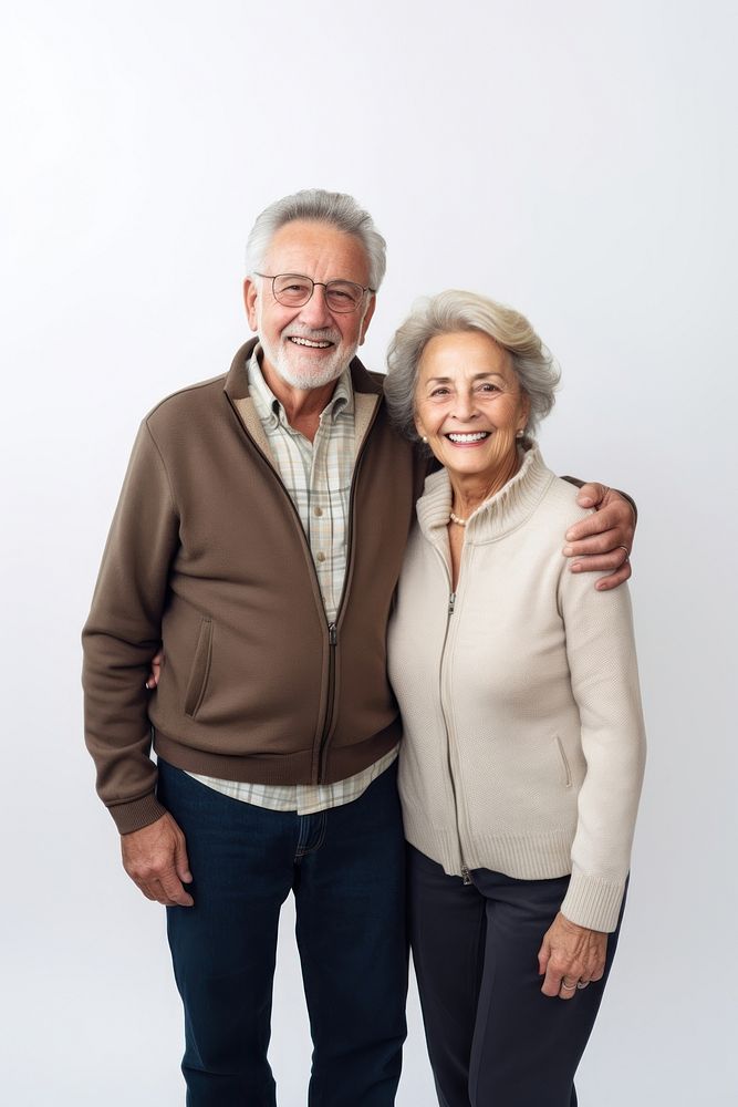 Senior trveler couple portrait sweater glasses. AI generated Image by rawpixel.