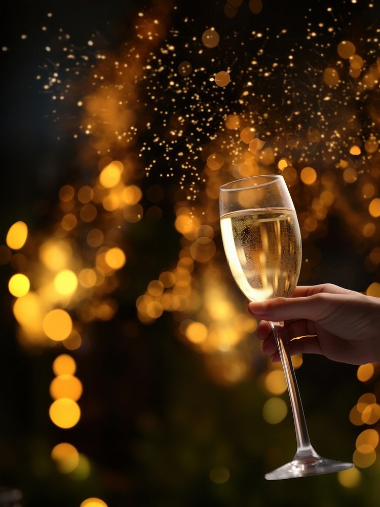 Cheers champagne outdoors glass drink. AI generated Image by rawpixel.