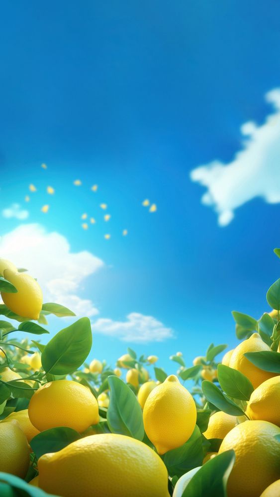 3d illustration of lemon,full background, low detail, 3d cartoon style. AI generated Image by rawpixel. 