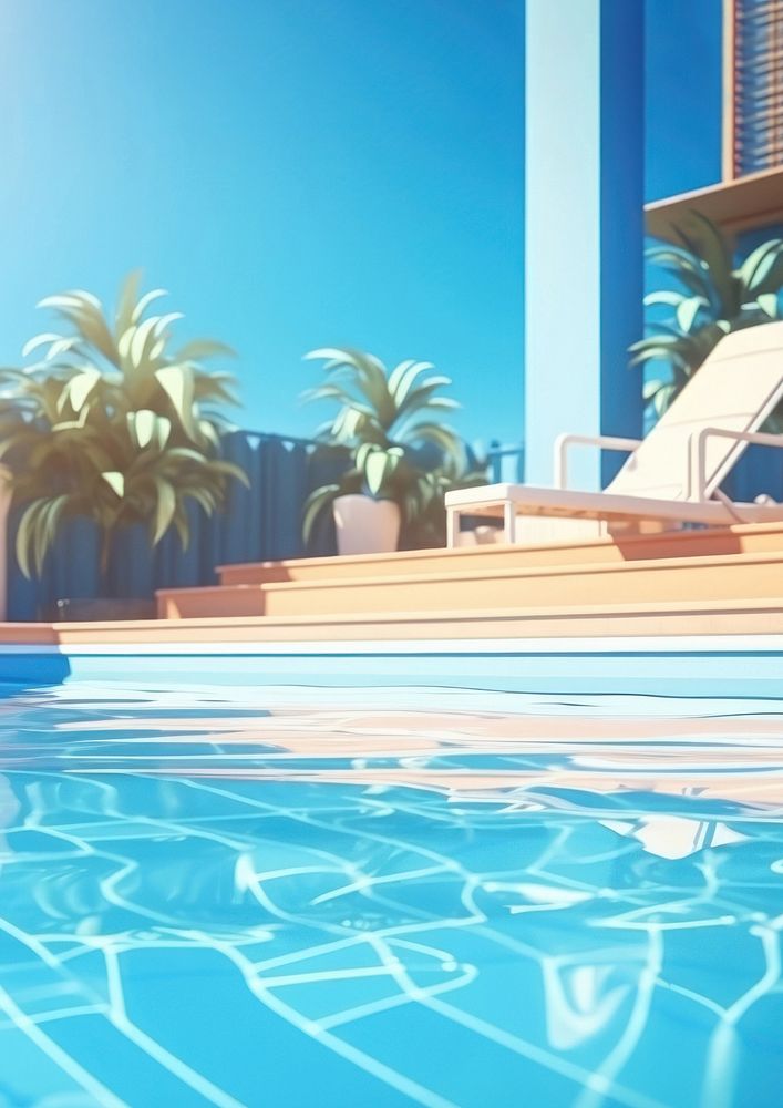 3d illustration of Swimming pool lap, background, low detail, 3d cartoon style.  