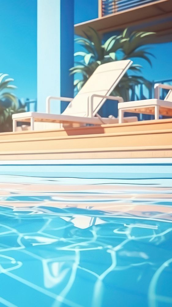 3d illustration of Swimming pool lap, background, low detail, 3d cartoon style.  