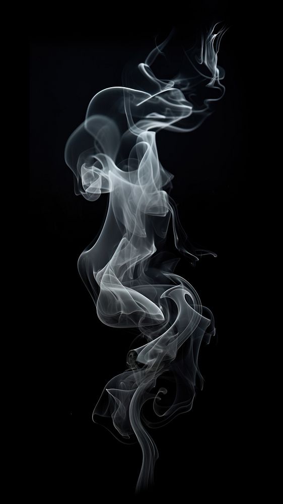 Smoke steam black black background monochrome. AI generated Image by rawpixel.