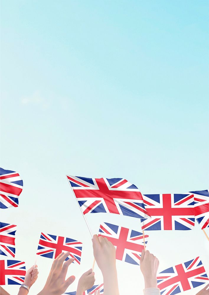 United Kingdom flag blue background