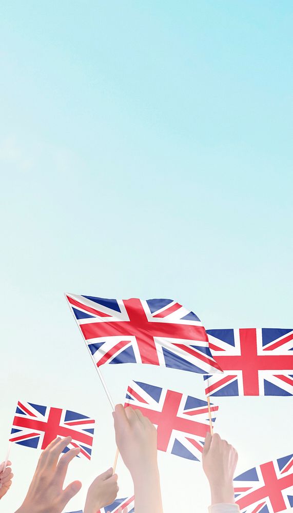 Union Jack blue background, Instagram story size