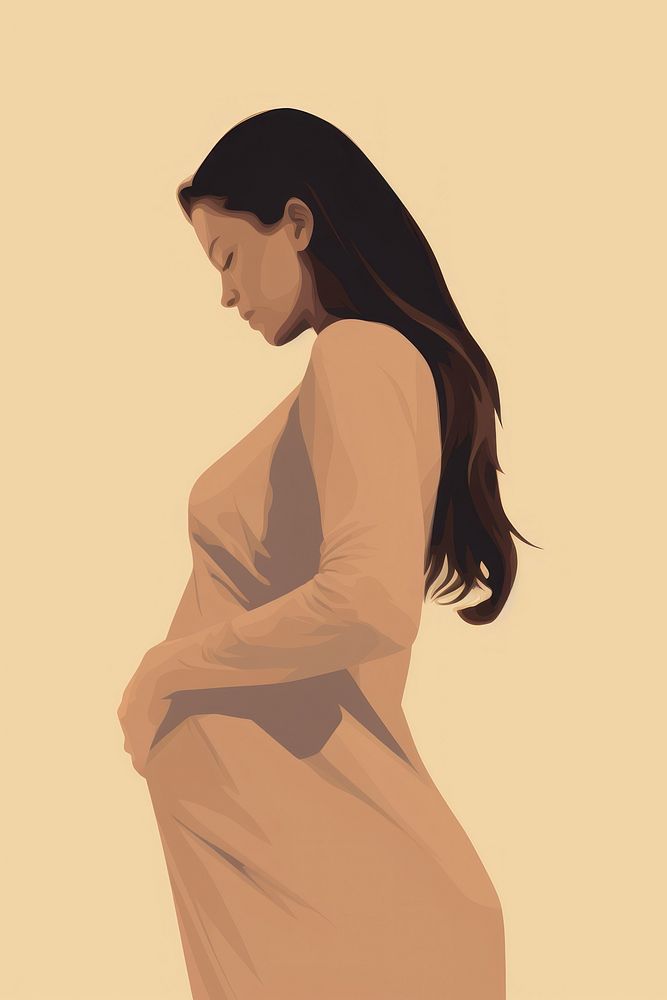 Pregnant woman portrait adult face. AI generated Image by rawpixel.