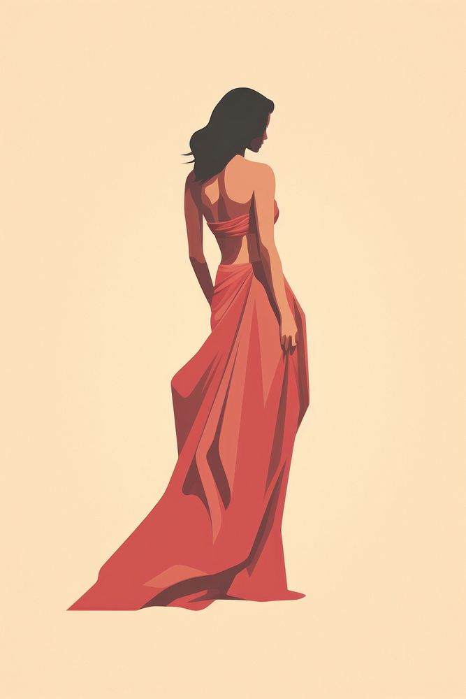 Long Red Dress dress fashion adult. AI generated Image by rawpixel.