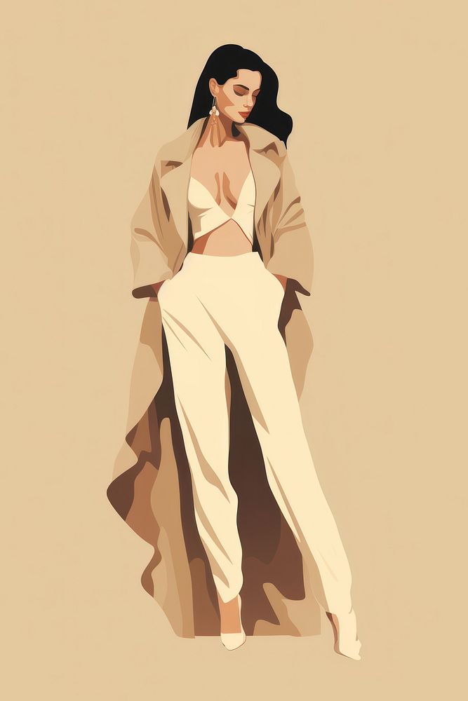 Woman fashion drawing sketch illustrated. AI generated Image by rawpixel.