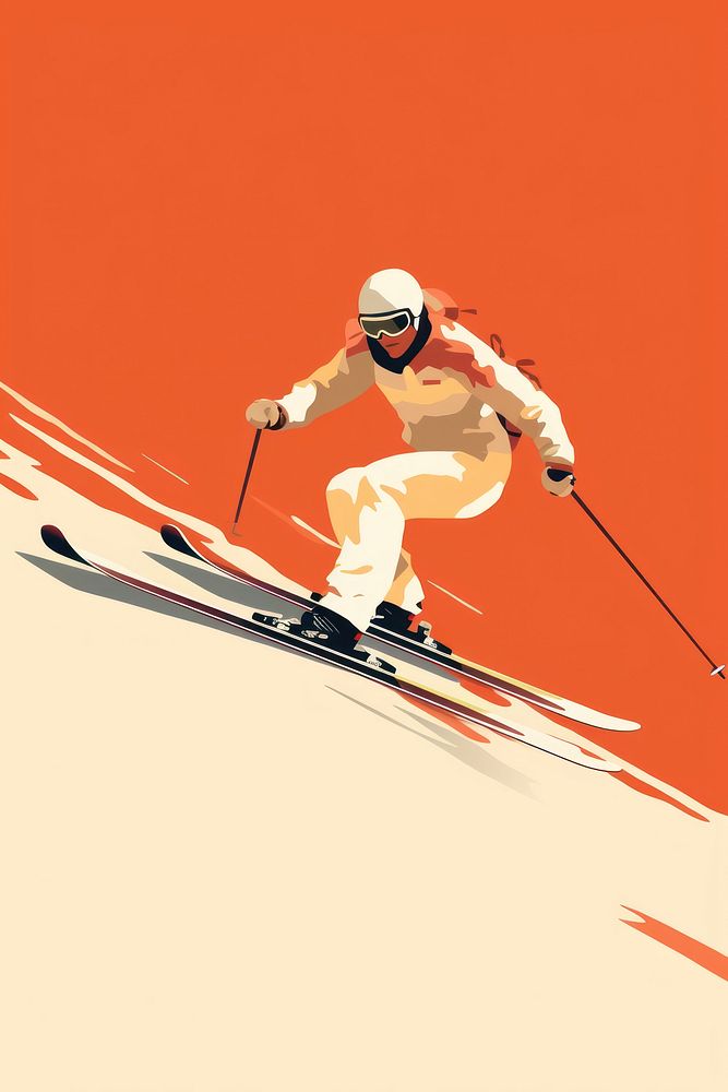 Man Skiing Jumping skier skiing recreation jumping. AI generated Image by rawpixel.