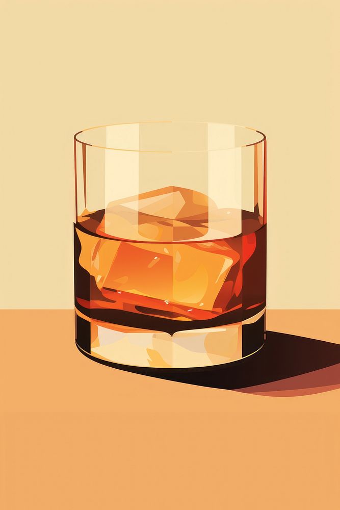 Whiskey glass drink beverage whisky. AI generated Image by rawpixel.