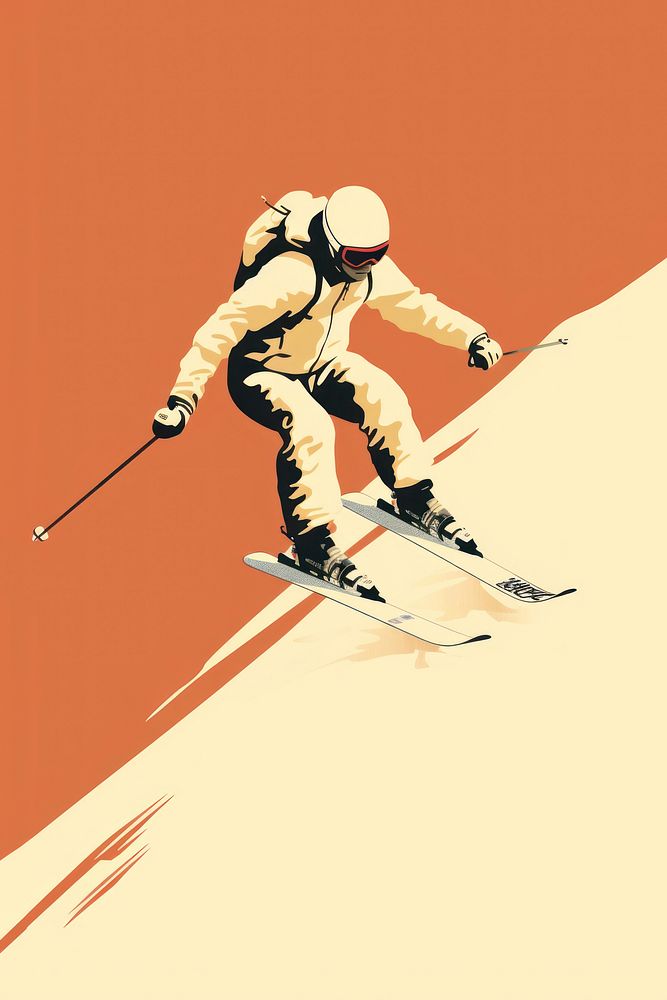 Man Skiing Jumping skier skiing sports snowboarding. AI generated Image by rawpixel.