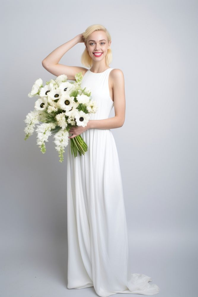 Bride portrait flower dress. AI generated Image by rawpixel.