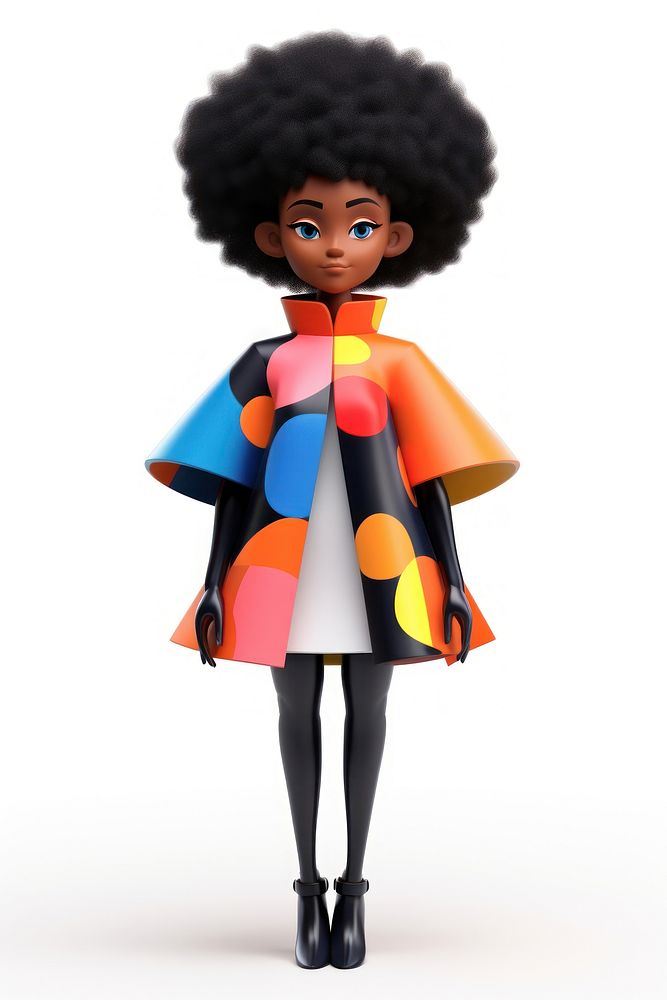 Black woman fashion cartoon doll. AI generated Image by rawpixel.