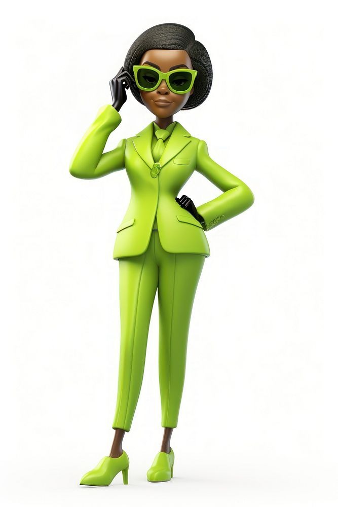 Black woman adult green suit. AI generated Image by rawpixel.