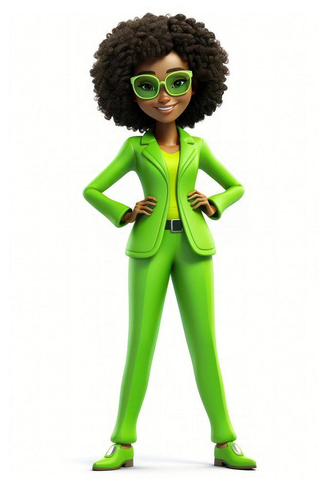 Black woman wearing neon green suit figurine adult toy. AI generated Image by rawpixel.