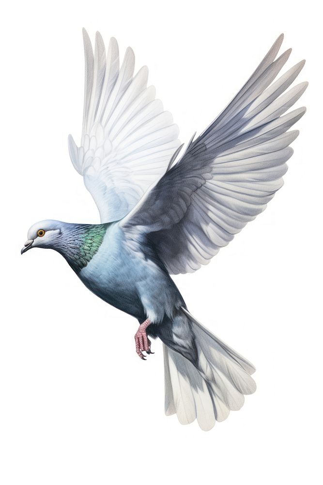 Bird pigeon animal flying. AI generated Image by rawpixel.
