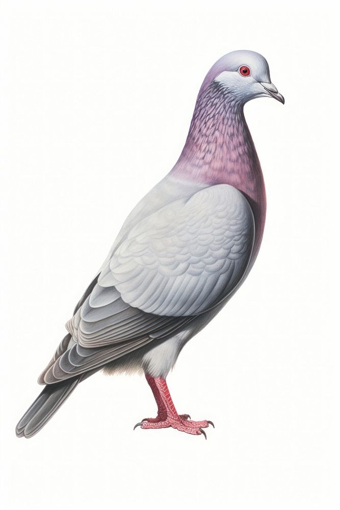 Bird pigeon drawing animal. AI generated Image by rawpixel.