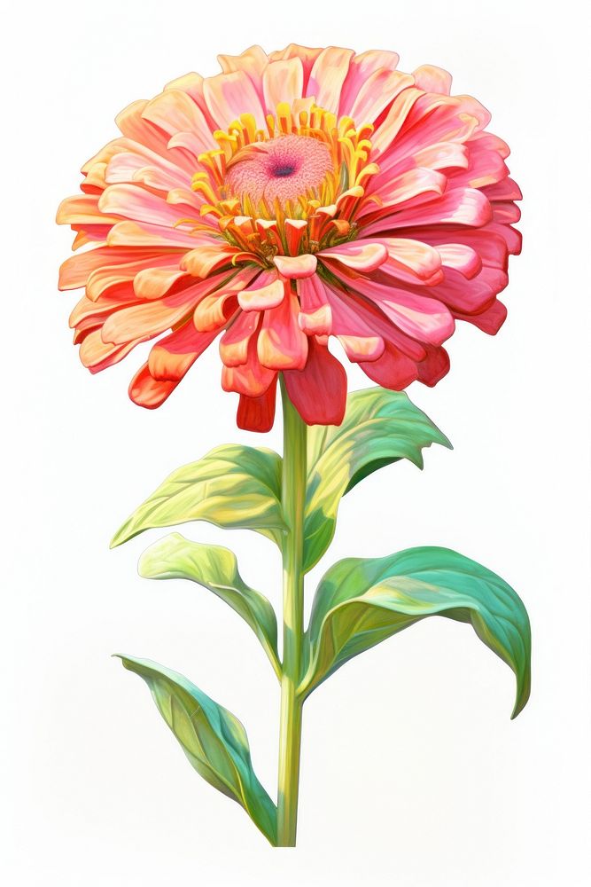 Zinnia flower dahlia petal. AI generated Image by rawpixel.