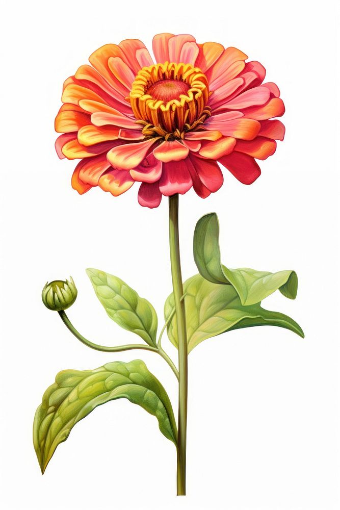 Zinnia flower dahlia plant. AI generated Image by rawpixel.