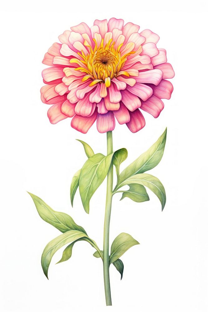Zinnia flower dahlia plant. AI generated Image by rawpixel.