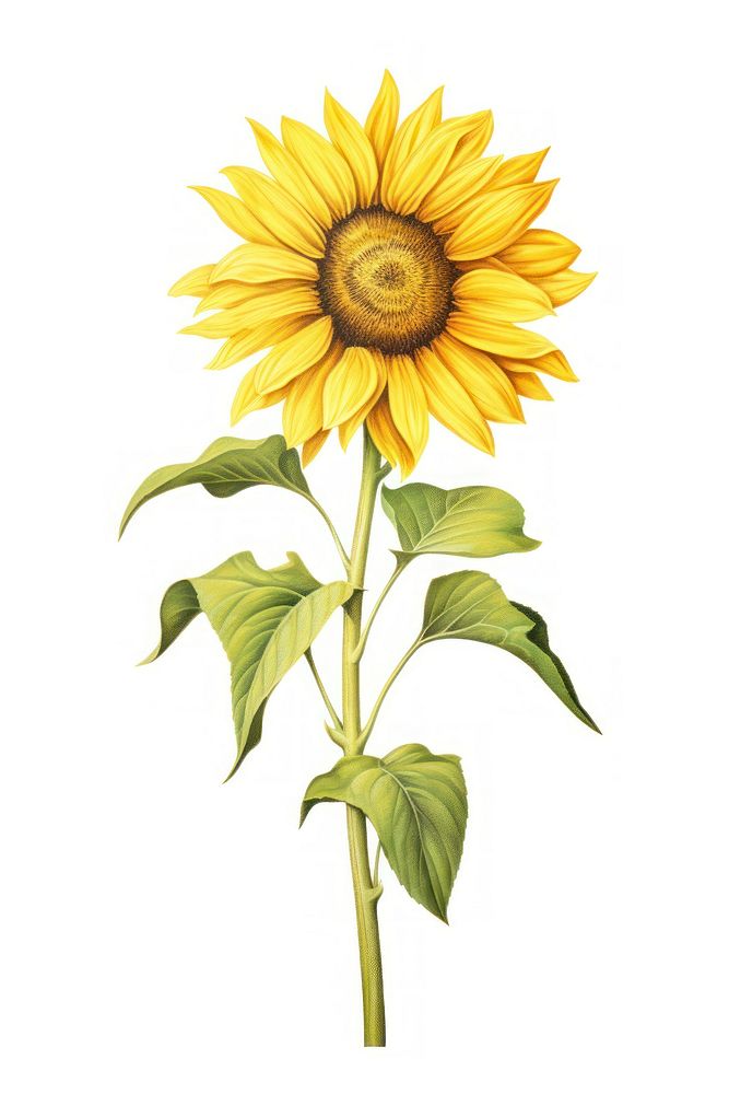 Sun flower sunflower drawing plant. AI generated Image by rawpixel.