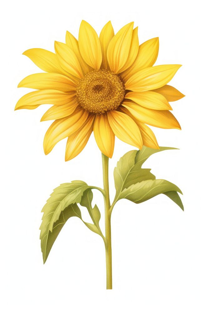 Sun flower sunflower plant white background. AI generated Image by rawpixel.