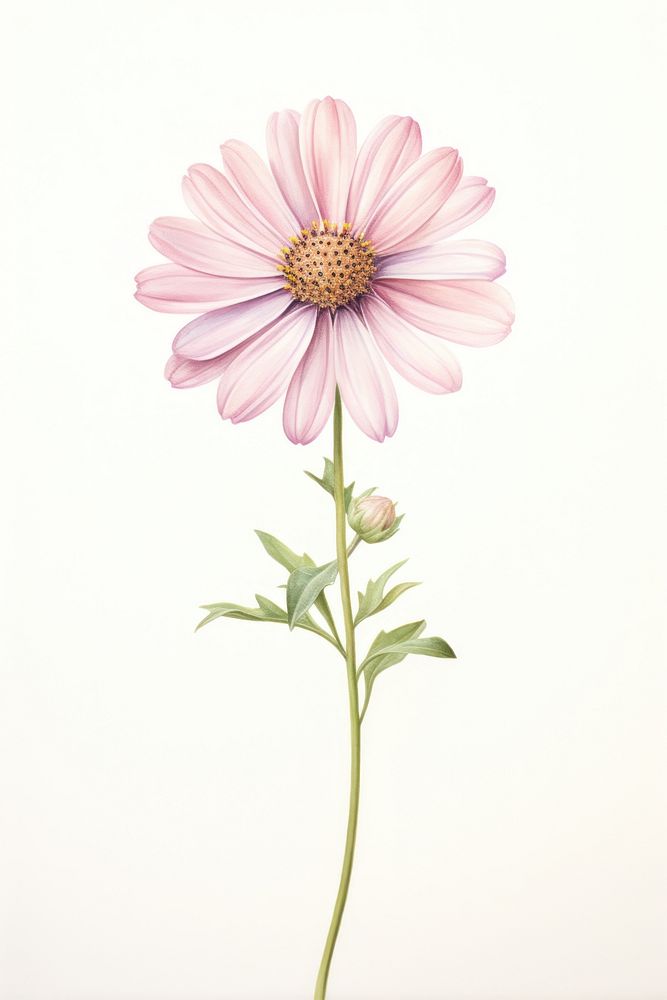 Flower blossom drawing petal. AI generated Image by rawpixel.