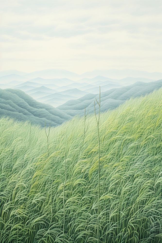 Landscape grass field outdoors nature plant. AI generated Image by rawpixel.