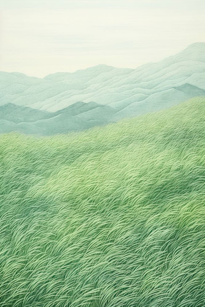 Landscape grass field grassland outdoors nature. AI generated Image by rawpixel.