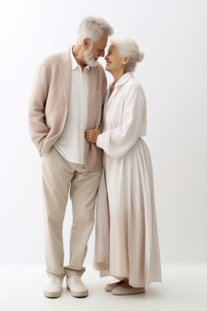 Romantic senior couple portrait romantic kissing. AI generated Image by rawpixel.