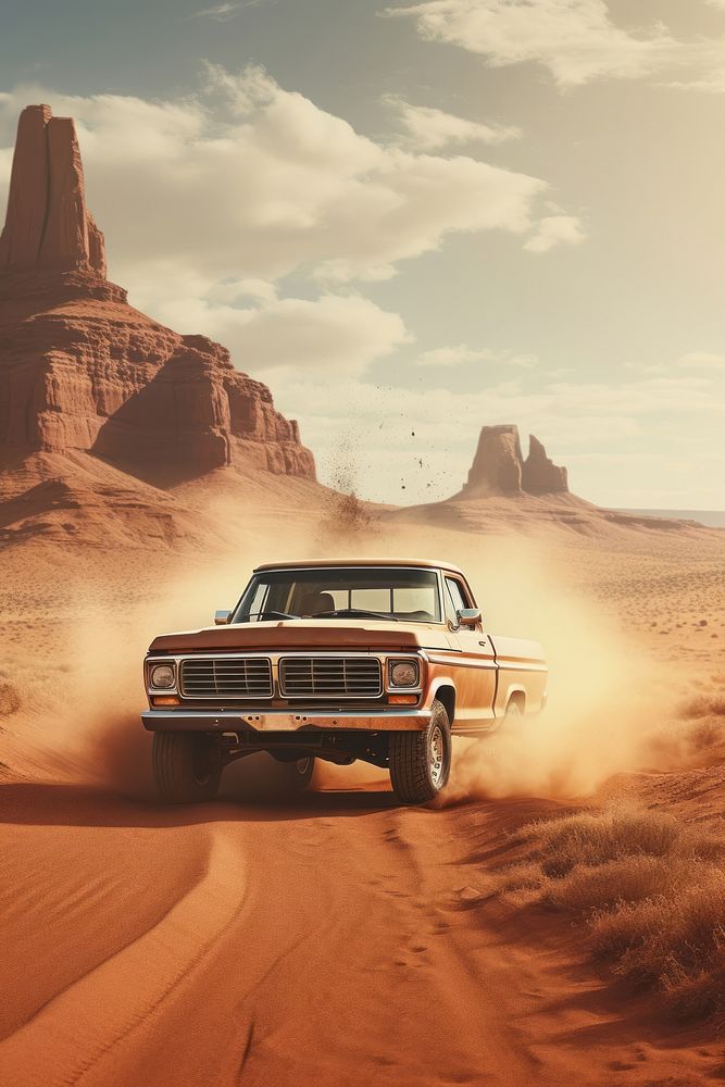 Pickup car outdoors vehicle desert. 