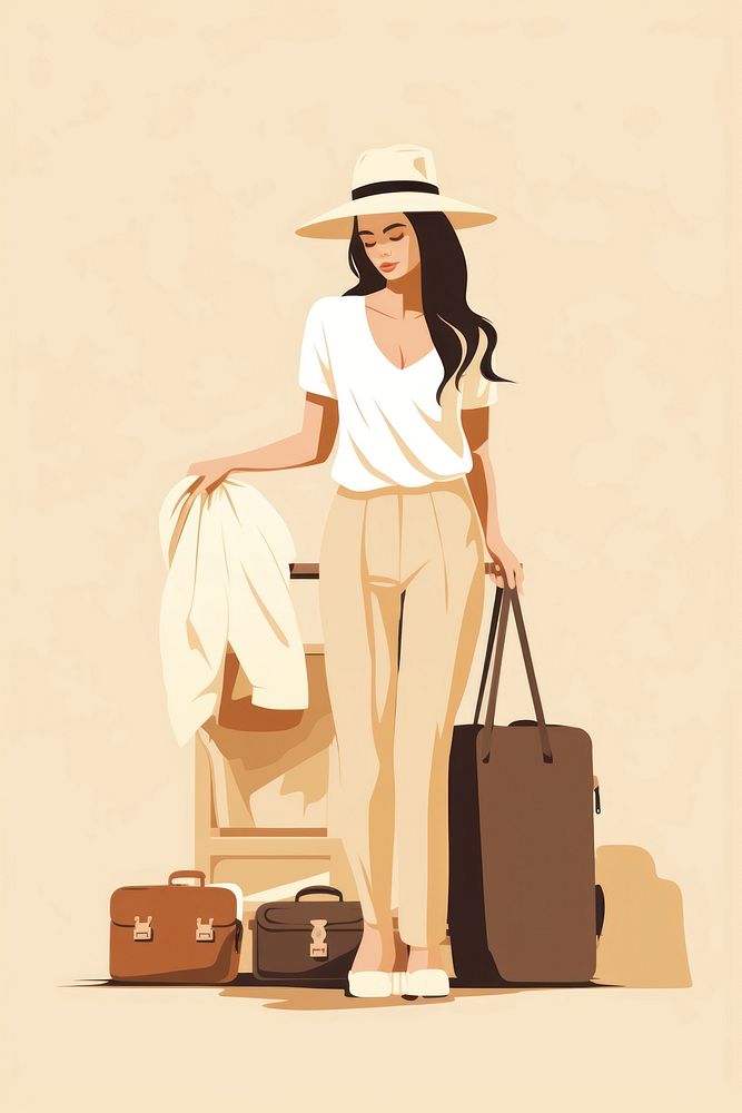 Vacation luggage adult bag. AI generated Image by rawpixel.