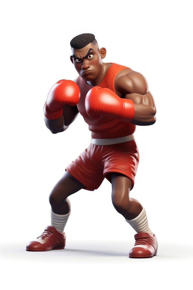 Black man play boxing punching sports adult. AI generated Image by rawpixel.